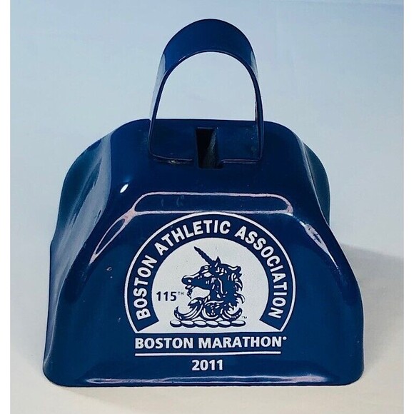2011 Boston Marathon - Blue Cowbell, Noisemaker, Running Souvenir -EUC - Picture 1 of 3